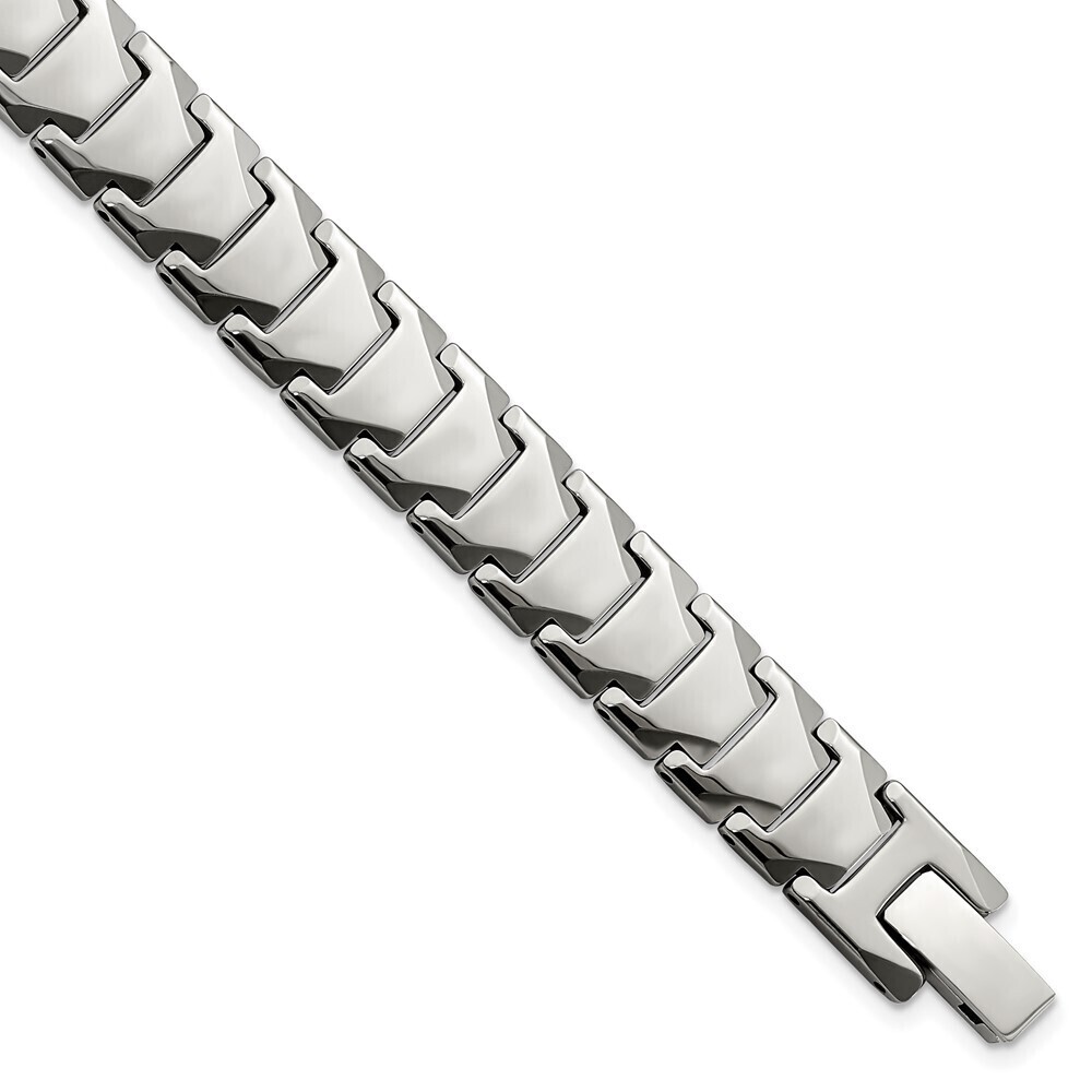 Kazi Luxury Chisel Tungsten Polished 9 inch Bracelet